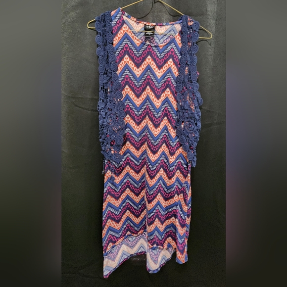 Girls Sleeveless Dress with Sleeveless Shawl 2 Hip Brand - Picture 1 of 3